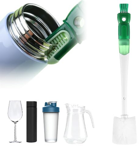 Multifunctional Water Bottle Cleaning Brush, 2024 New Bottle Brush, Straw Cleaner, Cleaning Brushes for Small Spaces Water Bottle Cleaning Brush (Green)