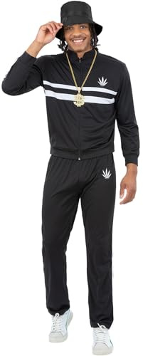 Smiffys 90s Running MC Tracksuit Costume Top & Trousers, 1990's Fancy Dress, 1980s Dress Up Costumes