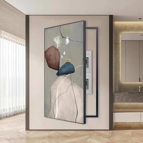 Appesi Scatola Elettrica Contatori Copertura Pittura d'Arte Astratta Minimalista Decorativa Moderna Quadri Quadro Nascondi Copri Quadro Elettrico per La Tua Casa,40X80cm F