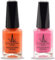(2Pcs Set) Henna Infused Nail Polish Permeable Nail Polish Halal Vegan Long lasting No UV Needed (Pink Tourmaline, Sunset)