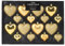 MIJOMA 16-teiliges Christbaumkugel-Set, bruchsicher, 2 Größen 65mm & 45mm, Weihnachtsanhänger – Herzform oder Sternform, Weihnachtsbaumschmuck Matt, Glänzend, Glitter (Gold, Herz)