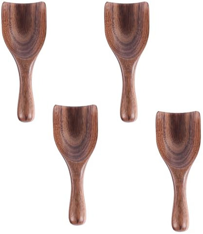 Gosknor 4pcs Wooden Scoops for Jars, 4.33x1.58 Inch Coffee Bean Scoops Versatile Measuring Tool Tablespoon Kitchen Utensils for Coffee Jars Canisters