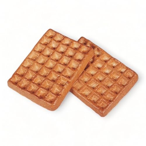 P.O.S.BIKA - Lebensmittelattrappen 2 Stück Belgische Waffel aus Plastik ca. 12 x 9 cm - Backwaren