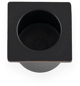 KOOPLES HARDWARE Sliding Door Finger Edge Pull (Square) – Flush Pull Handle for Sliding & Pocket Doors – Square Recessed Design in Satin Stainless Steel (Black)