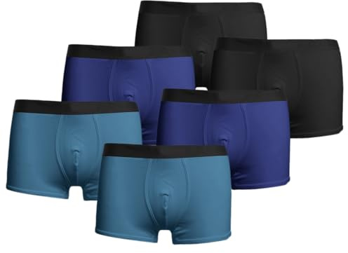 Generisch Lot de 6 boxers pour homme - Sous-vêtements en coton - Imprimé sans étiquette qui gratte - Respirant - Hipster tendance - Personnalisé - Étirement rétro, Blanc., XL