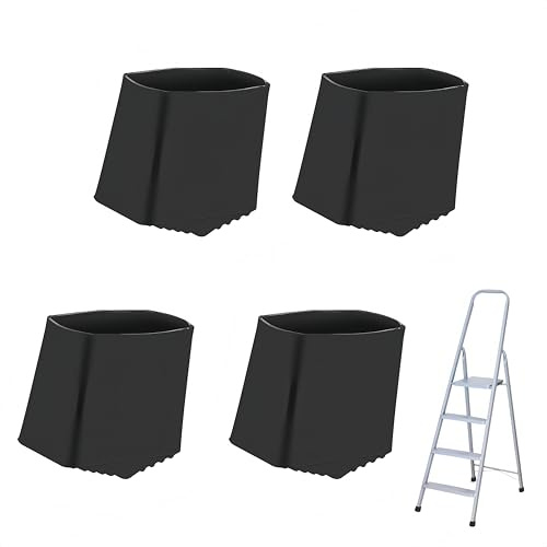 pelriox 4 Pièces Pied D Escabeau, Embout Pied Escabeau, Pied Escabeau, Embouts Anti-Dérapants pour Échelle, Adaptés aux Échelles à Tubes Carrées 2x4 cm, Indispensables pour une Montée Sécurisée