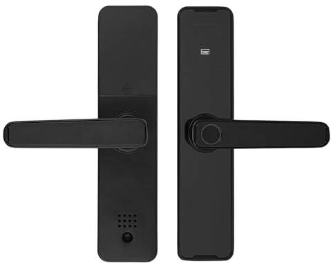 TUYA - Cerradura de puerta inteligente de aleación de aluminio, semiconductor, huella dactilar, apertura remota, 5 tipos de desbloqueo, cerradura de seguridad para apartamento, casa, oficina, 30-50 mm