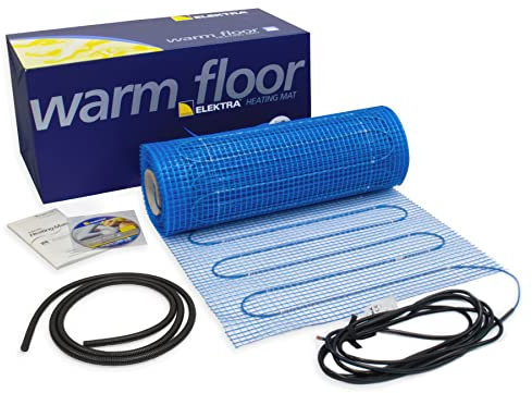 Elektra MD 200W /m² Electric Underfloor Heating Mat Kit with Choice of Thermostat Controller - (1m² with No Thermostat)