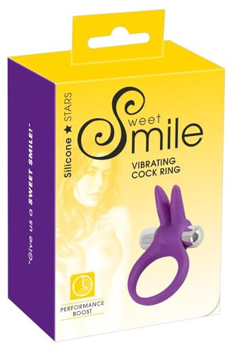Sweet Smile Cock Ring Rabbit - softer Penisring mit Vibro-Bullet für Männer und Frauen, Cockring für Anfänger und Profis, lila