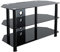 King TV-Mobel Fernsehtisch fur Flachbildschirm/LCD/LED/Plasma mit Schwarz Glas (80cm, Schwarz)