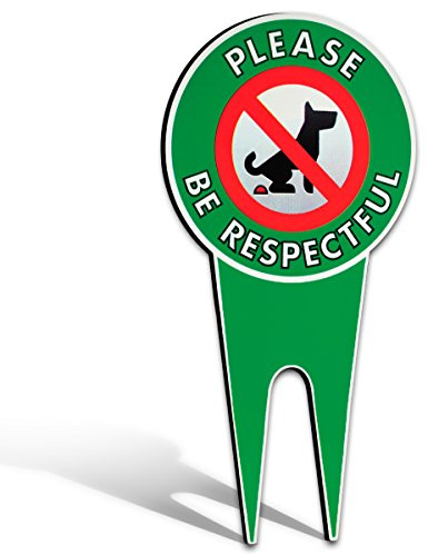 Hundeschild mit Aufschrift No Poop Dog, stoppen Sie Hunde vom Hundekot auf Ihrem Rasen, Schild höflich: Please Be Respectful