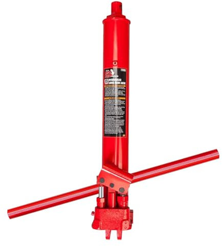 BIG RED T30808 Torin Hydraulic Long Ram Jack with Double Piston Pump and Clevis Base (Fits: Garage/Shop Cranes, Engine Hoists, and More): 8 Ton (16,000 lb) Capacity, Red