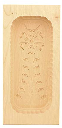 Hofmeister Holzwaren Eckige Butterform 25x12x4,5 cm für 500 g mit Motiv (Blumenstrauß)