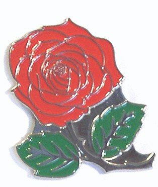 Metal Enamel Pin Badge English Rose in Red