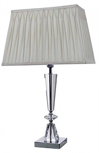 Balmoral Cut Glass Table Lamp with Ivory Pleated Shade