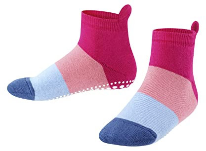 FALKE Unisex Kinder Hausschuh-Socken Colour Block K HP Baumwolle rutschhemmende Noppen 1 Paar, Rosa (Gloss 8550), 39-42