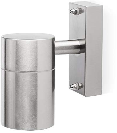 Smartwares GU10 Fassung Aussen-/ Wandleuchte, Edelstahl, Downlight 7,5 x 15,1 x 13 cm, Metall