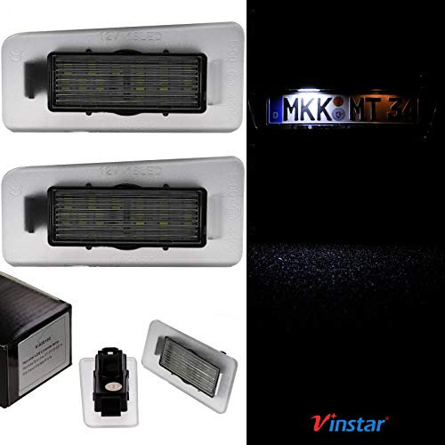 VINSTAR LED Kennzeichenbeleuchtung E-geprüft CAN-Bus 18 LEDs je Modul 6000 Kelvin kompatibel mit Allen Modellen in der Produktbeschreibung