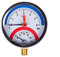 THERMIS Manomètre de température Thermomanomètre 0-6 bar 0-120°C raccord de bas G1 / 2 (80 mm) 3081
