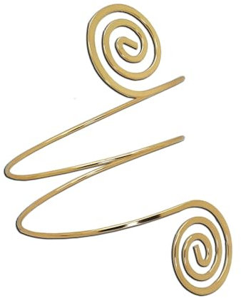 tumundo Armreif Armband Armspange Oberarmreif Arm Spange Zart Armreifen Silbern Golden Bangle Spiralen Vintage, Farbe:Modell 5 - golden