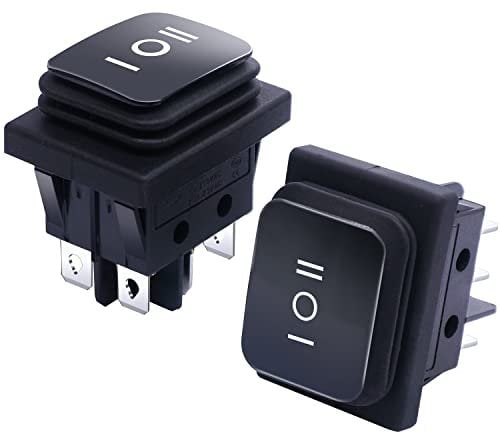 Taiss / 2 Stücke Schwarz Wasserdichte Kippschalter 16A 250 V 20A 125 V AC 6 Pins 3 Position EIN/AUS/EIN DPST Wippschalter Für Autos und Boote KCD4-203W-BK