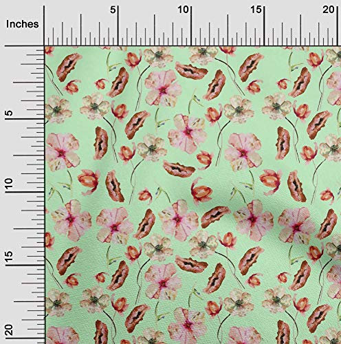 oneOone Georgette Viskose Stoff Blume Aquarell Kleiden Material Gewebedruck Meterware 42 Zoll Breit