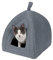 Furhaven Small Cat Bed Polar Fleece Foldable Pet Tent, Washable - Heather Gray, Small