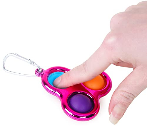 Toyland® Push Bubble Pop Bubble Sensory Fidget Schlüsselanhänger Spielzeug - Große Auswahl (Rosa)