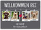 Hunde Schild personalisiert - Willkommen bei - Metallschild mit Foto und Name für außen, wetterfestes Türschild für Hundebesitzer - ca. DIN A4-28 x 20 cm, Vier Tiere, grau