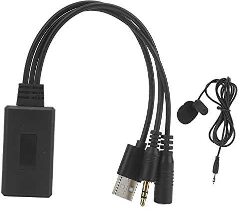 Qiilu Auto-Bluetooth-Audiokabel, Auto Bluetooth Audiokabel, ABS AUX Mikrofonadapter Passend für Accent/Azera/Elantra/Genesis