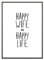 Ritter Mediendesign Bild Happy Wife Happy Life Kunstdruck Typografie Poster Druck Deko Geschenkidee Din A4