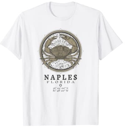 JCombs: Naples, FL, Stone Crab on Wind Rose T-Shirt