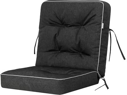 Bjird Bankauflage für Gartenmöbel, Gartenbank, Polsterauflage für Hollywoodschaukel, Auflagen für Gartenschaukelkissen, Sitzkissen, Stuhlauflage, Indoor/Outdoor - Schwarz - 50 cm (1 Stück)