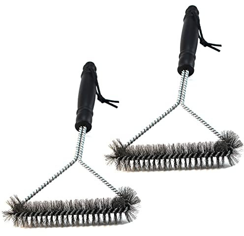 Spazzola Per Barbecue, Spazzola Per la Pulizia del Barbecue, Spazzola Per la Pulizia Del Forno, Pulisce efficacemente tutti i tipi di griglie (Confezione da 2)