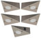 Trango - 5er Set 6739-52 LED Küchenunterbauleuchte - Aus Edelstahl-gebürstet - Inkl. 5x 4.8 Watt LED Modul - 3000K warmweiß - Dreieck Schrankleuchte inkl. Schalter - 230V - Beliebig erweiterbar