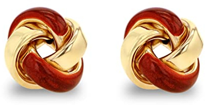 CARISSIMA Damen-Ohrstecker, 9 Karat Gelbgold, 11 mm, Emaille, Knoten, Emaille