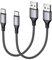 RAVIAD Câble USB C [30CM/Lot de 2 ], Cable Chargeur USB C Charge Rapide 3A Cable USB Type C Nylon Tressé pour Samsung Galaxy S22 S21 S20 S10 S9 S8 A51 A50 A20e, Huawei P40 P30, Redmi Note-Gris