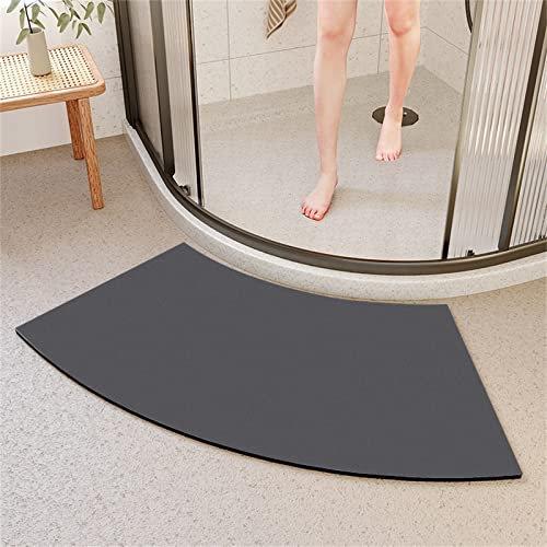 FCS Bathroom Gebogene Duschmatte Halbrund Weiche Kieselgur Badematte, wasserabsorbierend, schnell trocknend, rutschfeste Kieselgur Matte, Badteppich für Rundduschen(Size:40 * 75cm,Color:p)