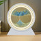 HONPHIER Cadre Sable Mouvant LED Paysage de Sable Lampe Peinture Sable Qui Coule Sablier Decoratif Sablier 3D Rond à 360° Cadre Sablier Relaxant pour Adultes Décoration de Bureau (Bleu)