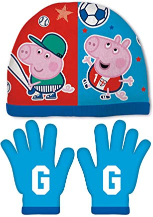 ARDITEX Peppa Pig PP15445 Wintermütze und Handschuhe, George Wutz