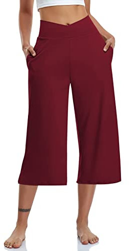 GITVIENAR Yogahose Pilates Hosen Damen Gekürzte Hose Caprihose 3/4 Sporthose für Yoga, Fitness, Casual