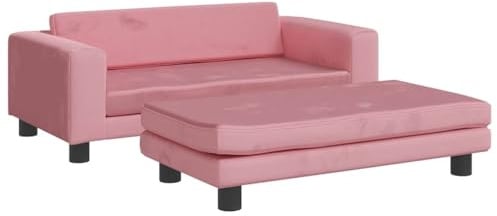vidaXL Hundebett mit Verlängerung Rosa 100x50x30 cm Samt