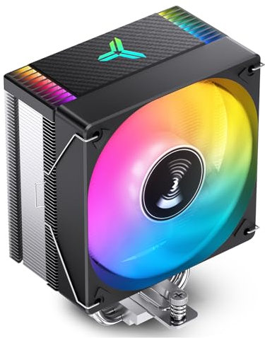 JONSBO CR1000 EVO ARGB CPU Cooler,Silent Series CPU Cooler, CPU Fan Air Cooler H154mm, 4 Copper Heat Pipe Insert Fin for AM4/AM5/Intel LGA1851/1700, 120mm PWM ARGB 9-Blades Fan,Top Cover Color, Black