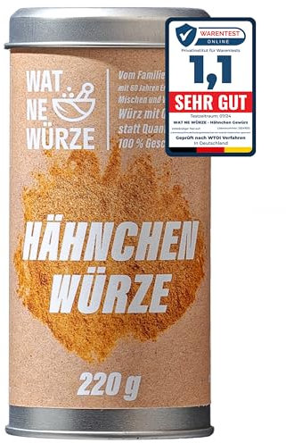 WAT NE WÜRZE Hähnchengewürz Chicken Rub 220 g | Gewürz für Brathähnchen, Chicken Wings, Hähnchen, Gans und Broiler | Gewürzsalz Marinade für Geflügel