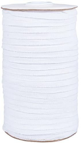 OLYCRAFT 200m/218.7 Yards Weißes Baumwoll Twill Klebeband 5~5.5mm Breit Flaches Baumwoll Leinenband Fischgrätenmuster Gurtband Twill Band Baumwollgewebe Für Geschenkverpackungen Party Dekorationen