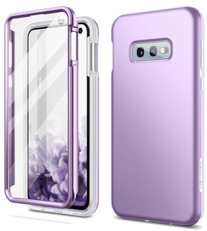 SURITCH Kompatibel mit Samsung Galaxy S10e Hülle Handyhülle mit Integriertem Displayschutz 360 Grad Komplettschutz Schutzhülle für Samsung Galaxy S10e 5.8 Zoll(Lila)