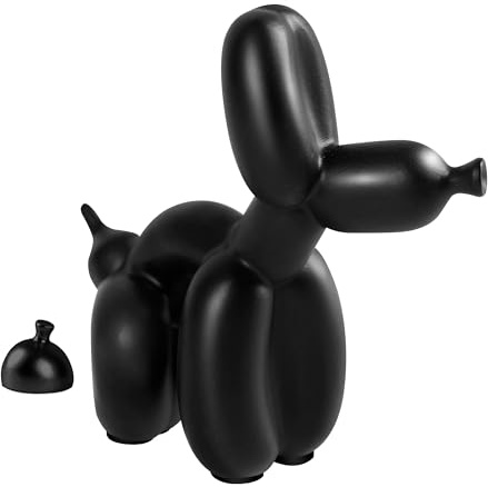 Rideco der Ballon-Hund Skulptur, Kleine Tierstatue Heimdekoration, Moderne Dekoration, Kunstskulptur Modernes Desktop-Ornament für Büro Schlafzimmer Wohnzimmer Dekoration (Schwarz, Klein)