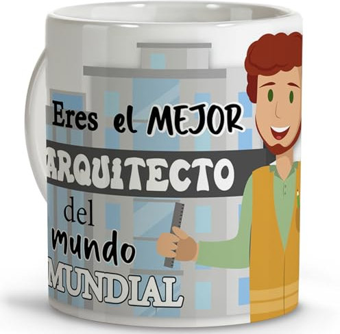 LolaPix Regalo compañero trabajo. Tazas originales para regalar. Regalos para arquitectos. Tazas personalizadas. Taza cerámica 330 ml.