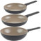 Salter COMBO-9153 Ceramic Frying Pan & Stir Fry Set – 3 Piece, Recycled Aluminium, Healthy PFOA & PFAS-Free Non-Stick, Induction, Easy Clean, Soft Touch Stay Cool Handle, Egg/Omelette Cooking Pans