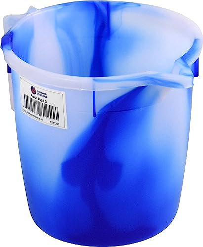 Plastic Water Jug 1.5L Mug with Handle Ideal for Bathroom Kitchen Day to Day Use (Blue)